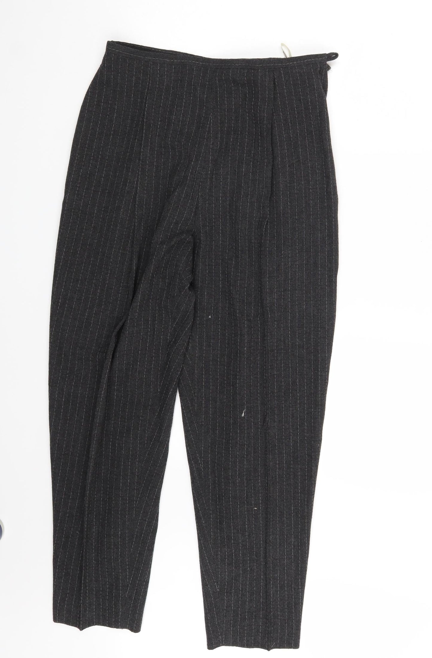 BHS Womens Grey Striped  Chino Trousers Size 16 L27 in