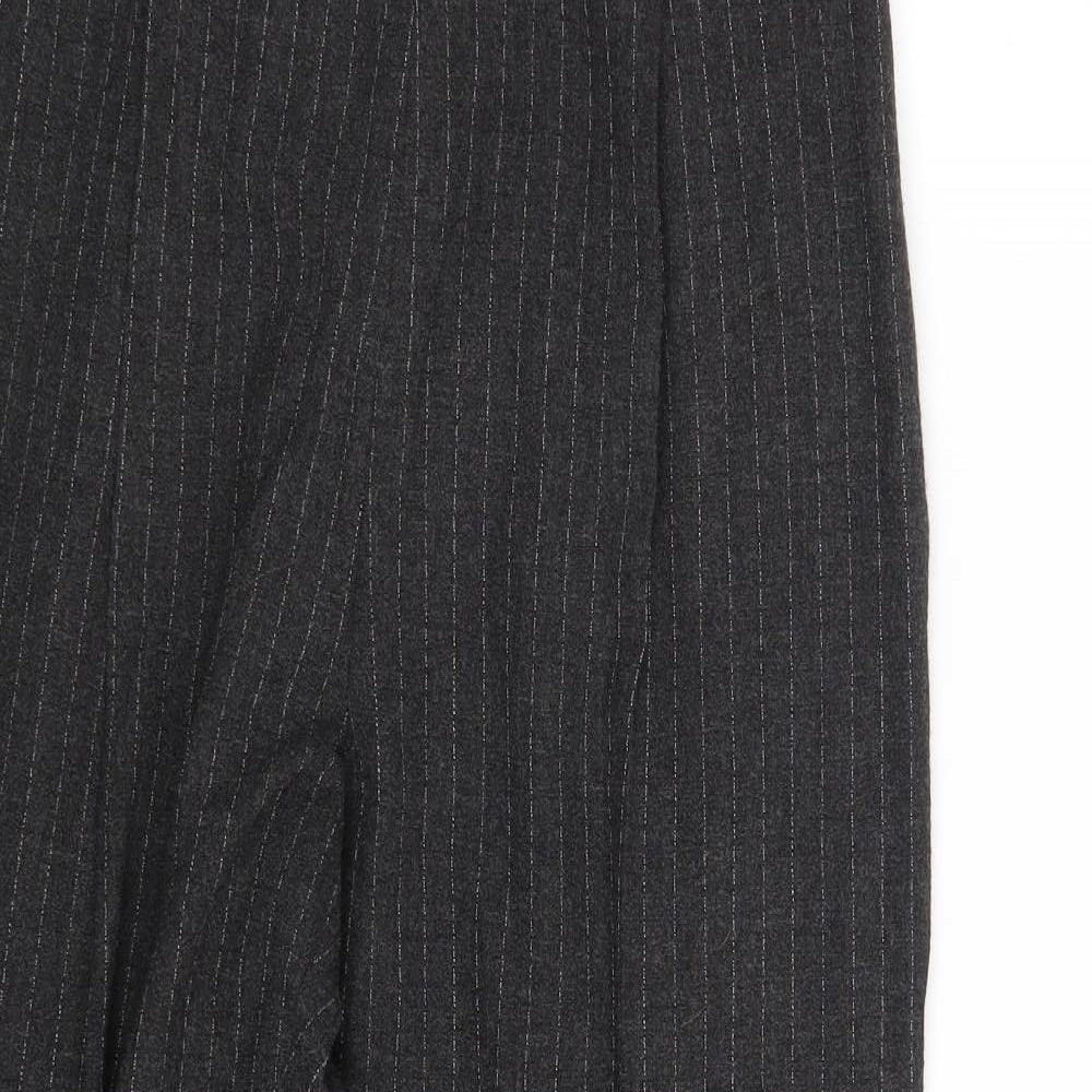 BHS Womens Grey Striped  Chino Trousers Size 16 L27 in
