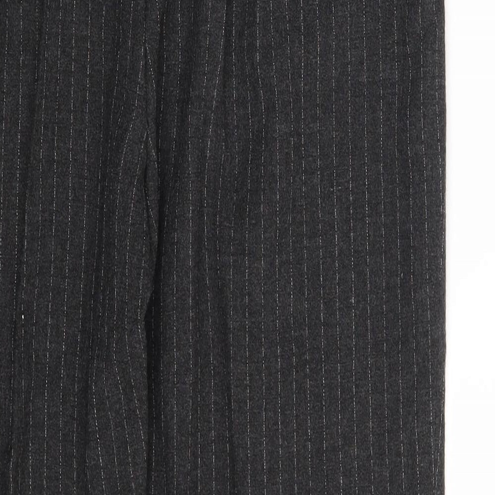 BHS Womens Grey Striped  Chino Trousers Size 16 L27 in