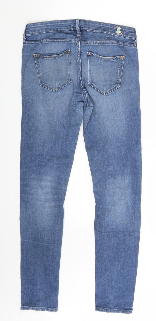 H&M Womens Blue  Denim Skinny Jeans Size 26 in L27 in