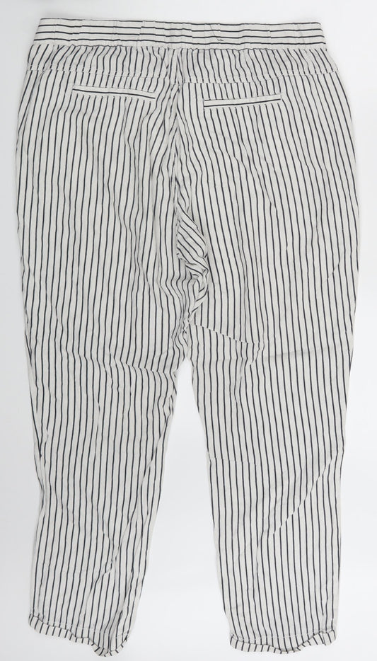 Takko Fashion Womens White Striped  Sweatpants Trousers Size 36 in L29 in