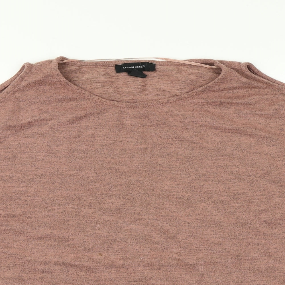 Atmosphere Womens Pink   Basic T-Shirt Size 12  - Cold Shoulder
