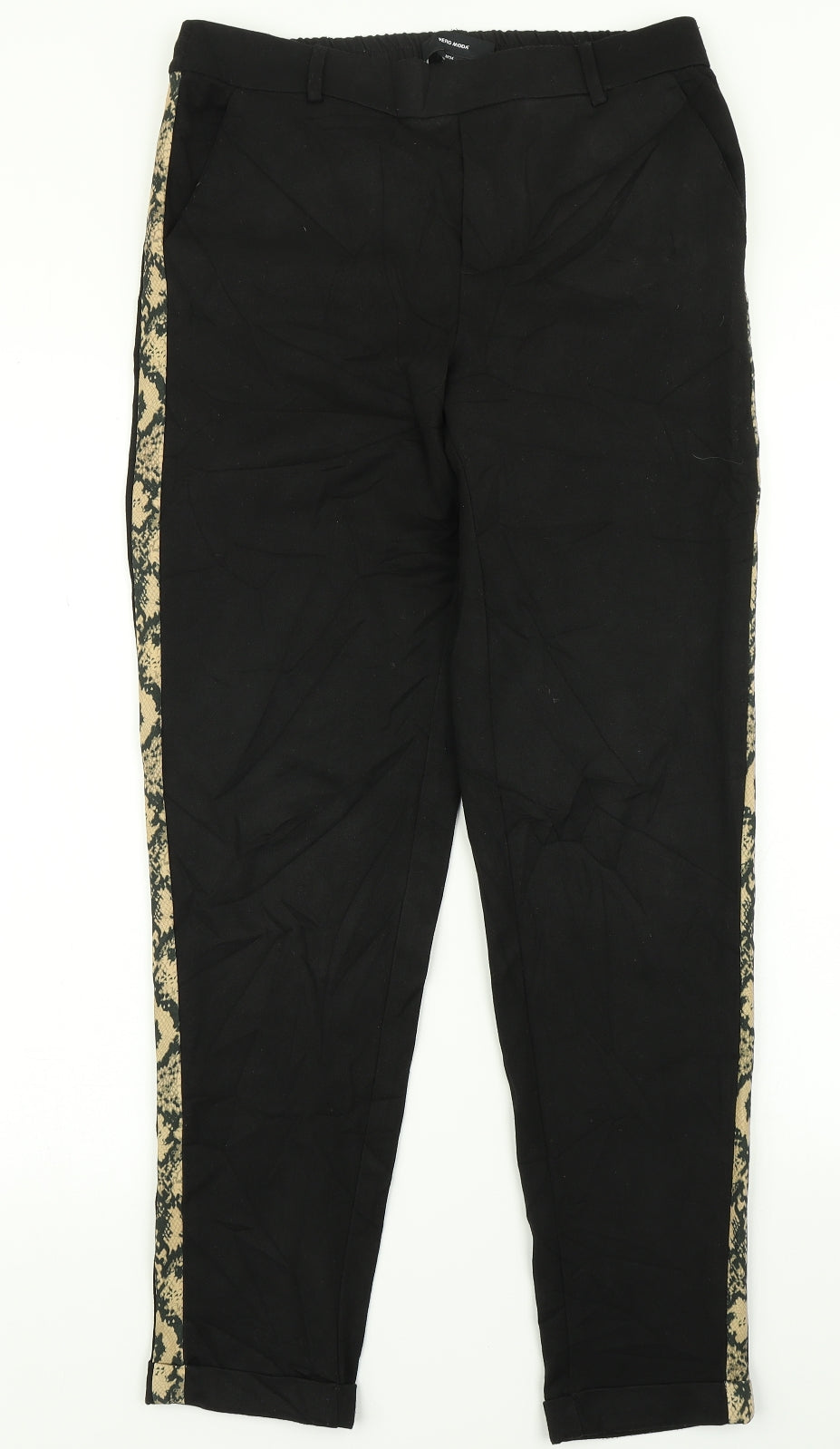 VERO MODA Womens Black Striped  Dress Pants Trousers Size M L29 in