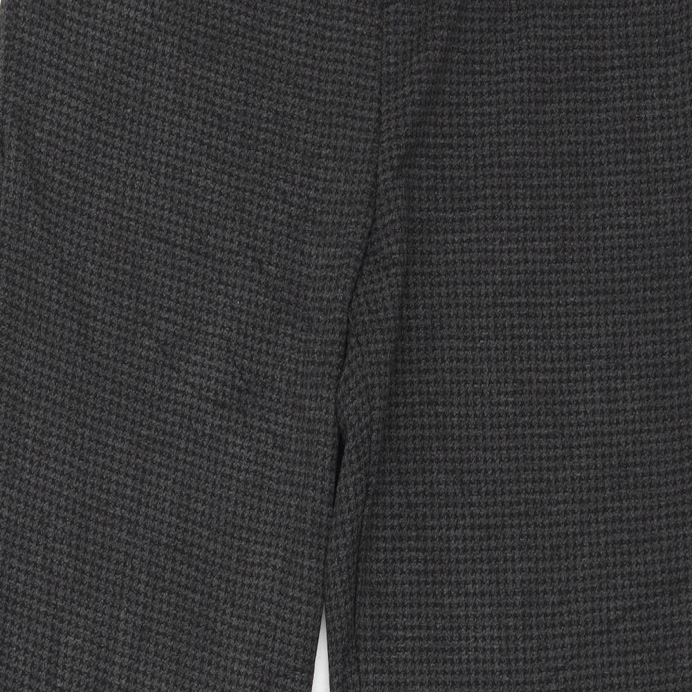 Marks and Spencer Womens Grey Houndstooth Jersey Trousers  Size 12 L29 in