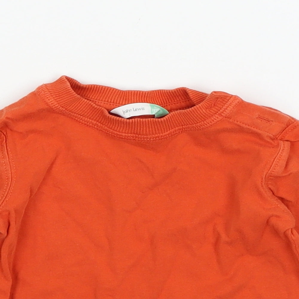 John Lewis Baby Orange  Jersey Basic T-Shirt Size 6-9 Months