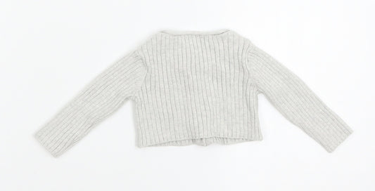 NEXT Girls Grey  Knit Cardigan Jumper Size 0-3 Months