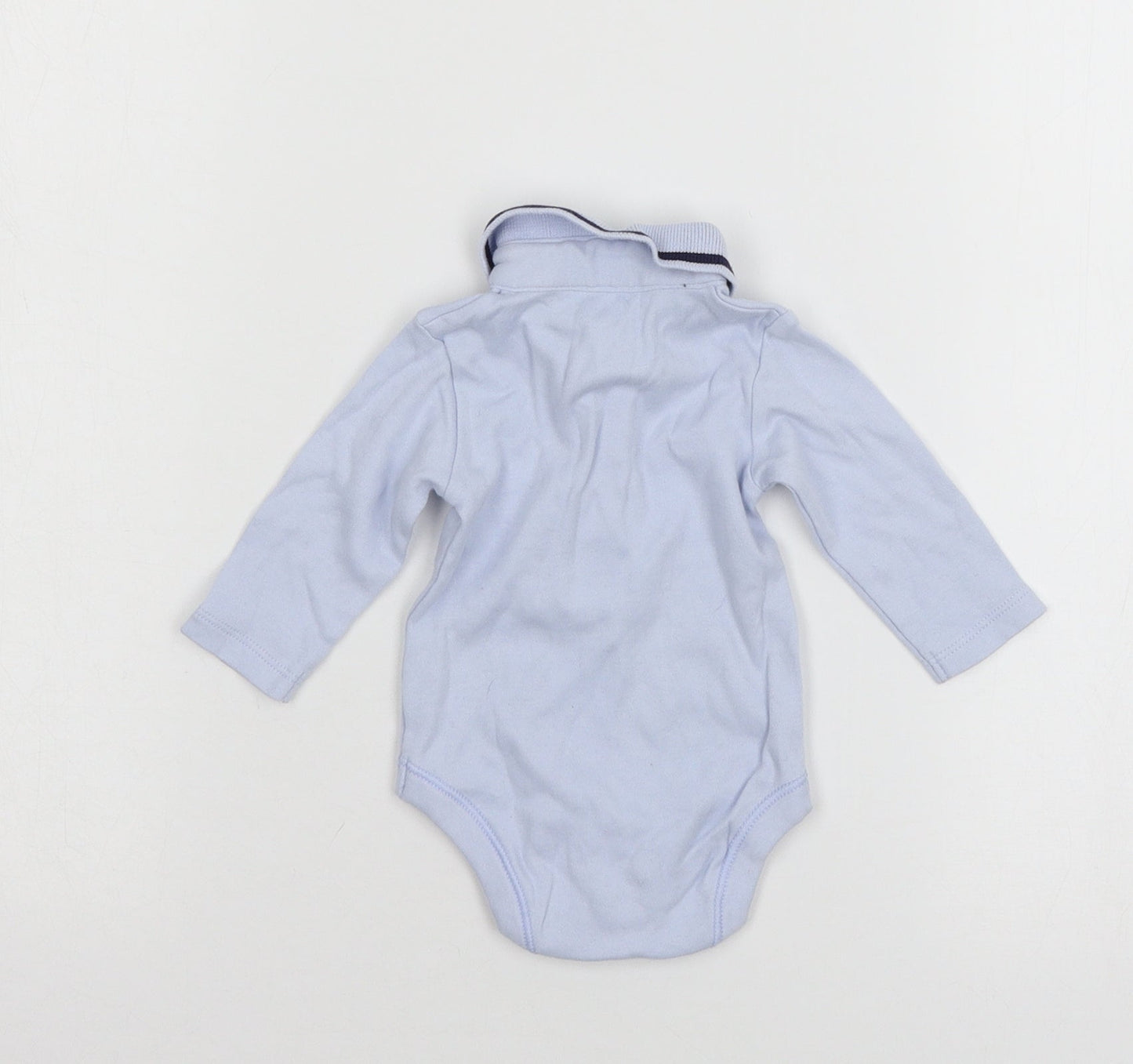 Nutmeg Boys Blue Colourblock Jersey Babygrow One-Piece Size Newborn