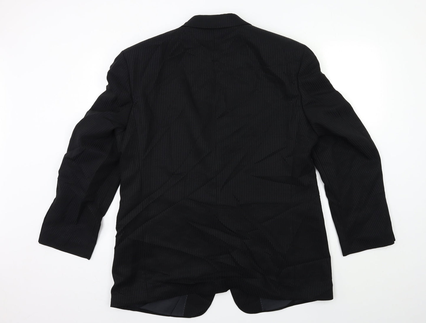 MASTERHAND Mens Black Striped  Jacket Suit Jacket Size 44