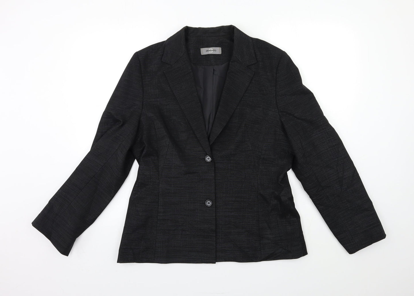 AMARANTO Womens Black   Jacket Blazer Size 14