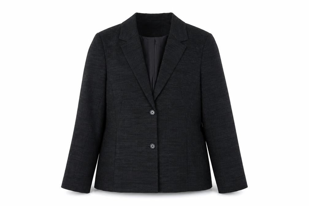 Front view of AMARANTO women’s black jacket blazer, size UK 14