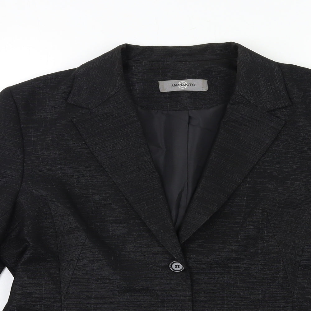 AMARANTO Womens Black   Jacket Blazer Size 14