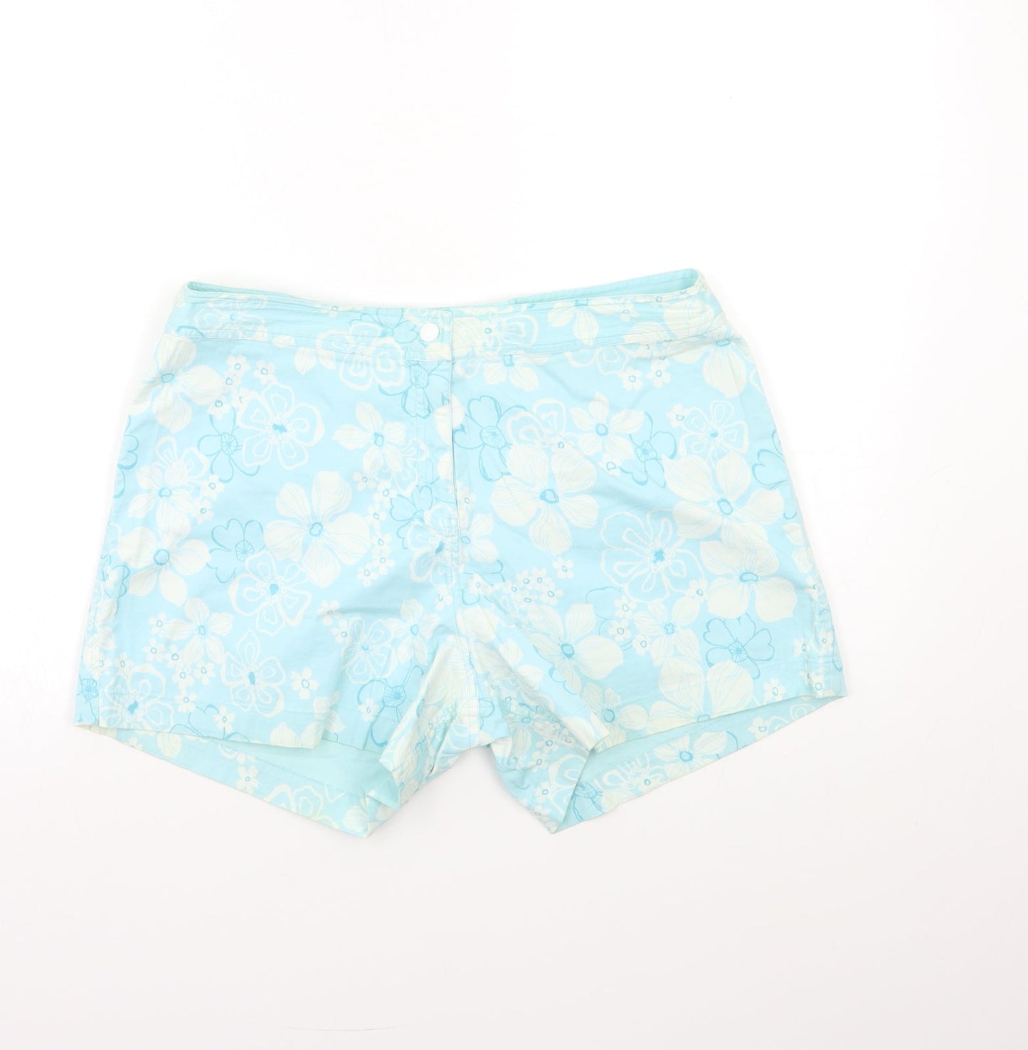 Preworn Womens Blue Floral  Cargo Shorts Size 32 in