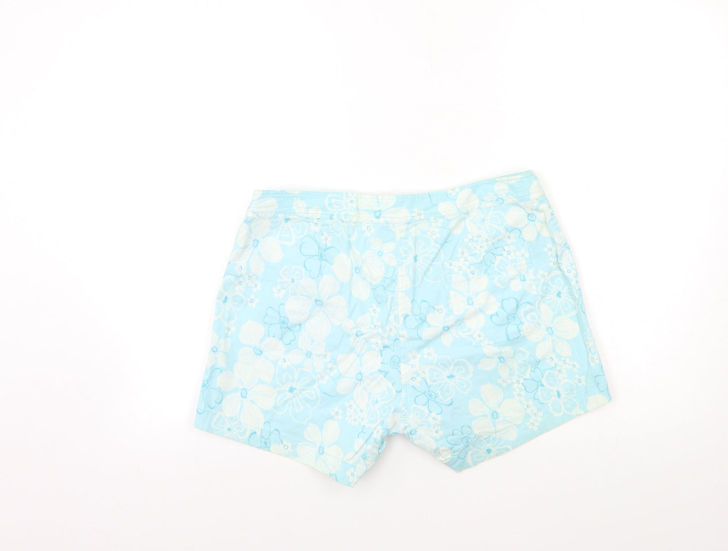 Preworn Womens Blue Floral  Cargo Shorts Size 32 in