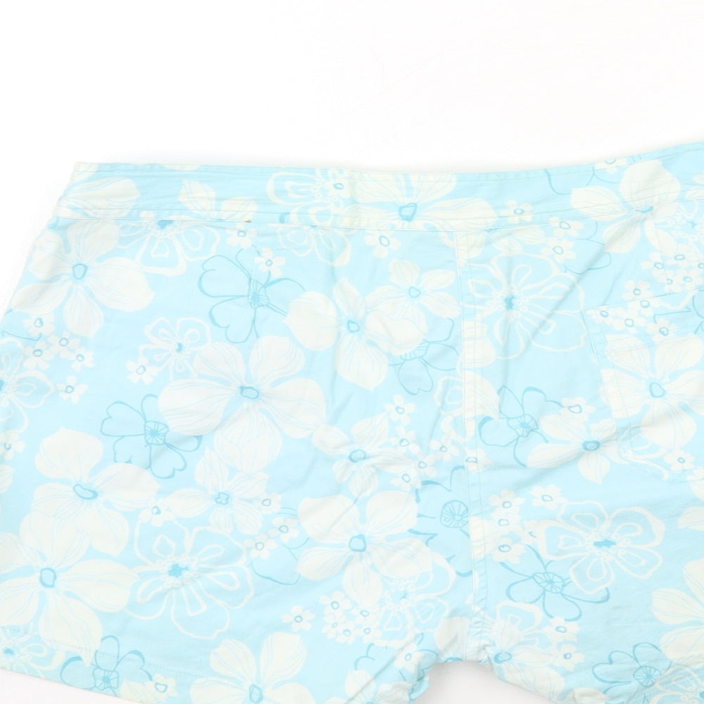 Preworn Womens Blue Floral  Cargo Shorts Size 32 in