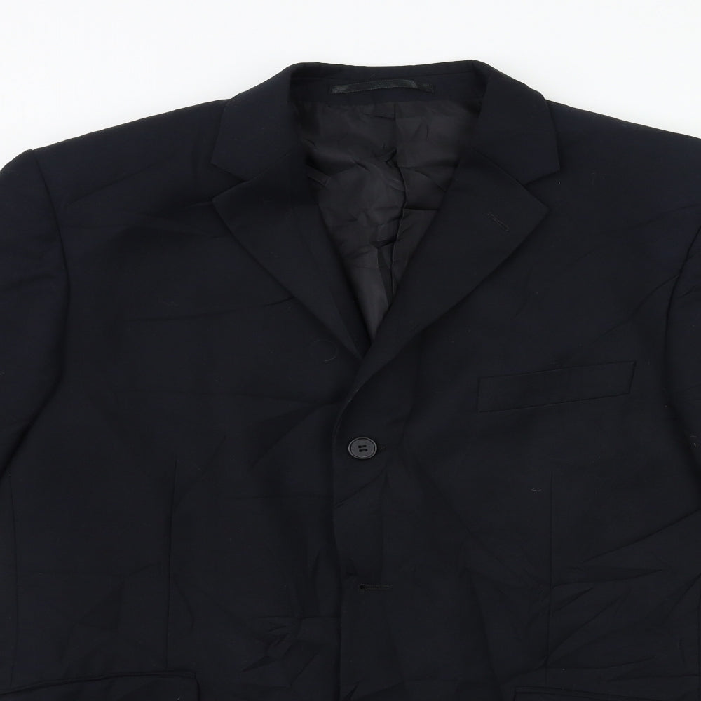 Burton Mens Blue  Rayon Jacket Suit Jacket Size 42