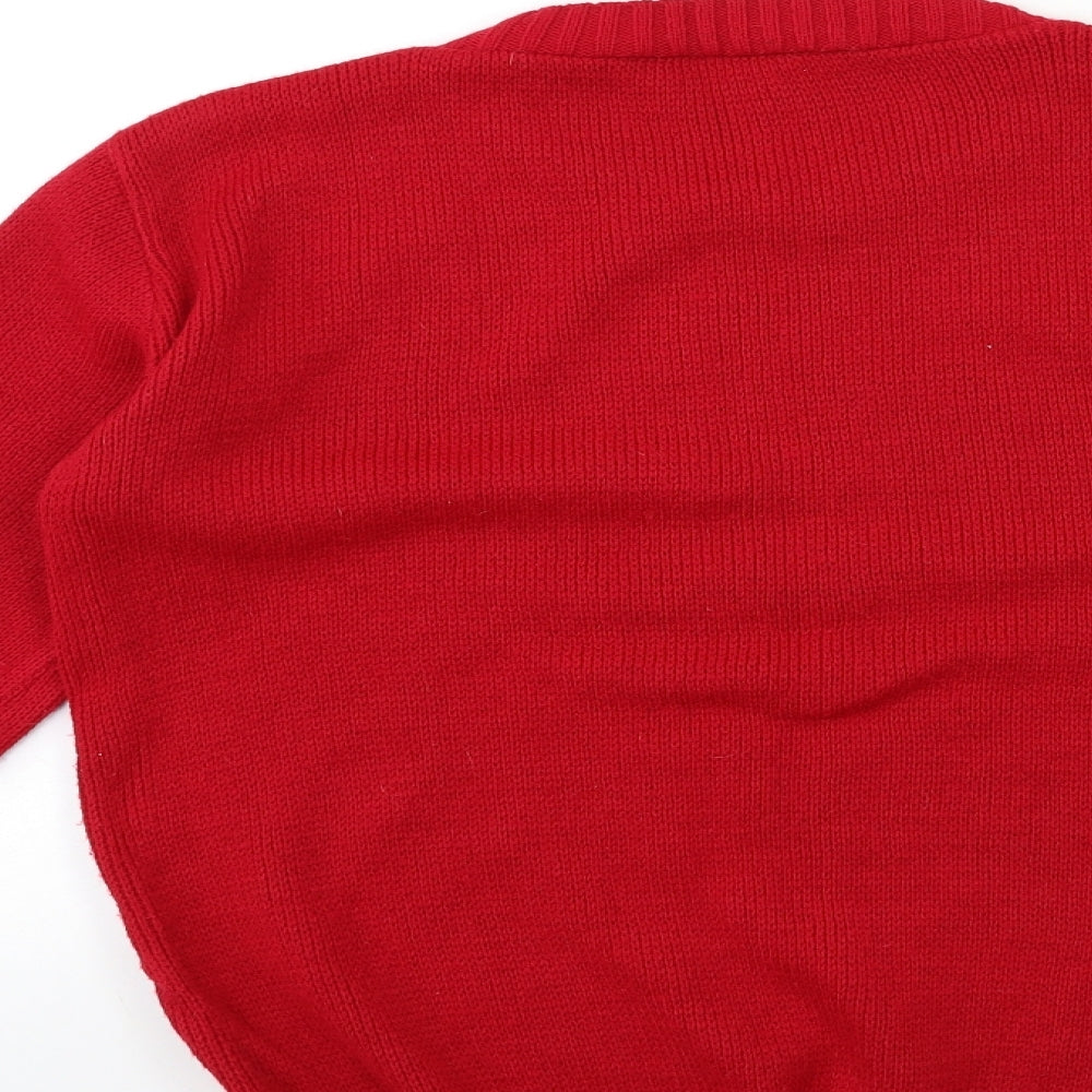 gazelle Mens Red  Knit Pullover Jumper Size S