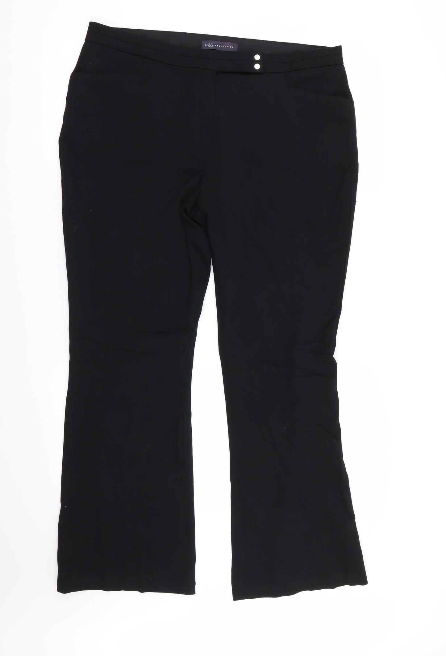 M&S Womens Black   Trousers  Size 16 L28 in