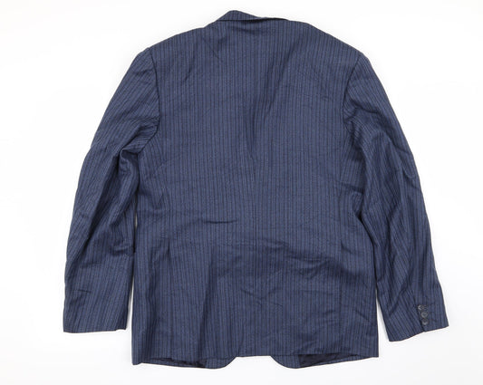 Reid & Taylor Mens Blue Striped  Jacket Blazer Size 40
