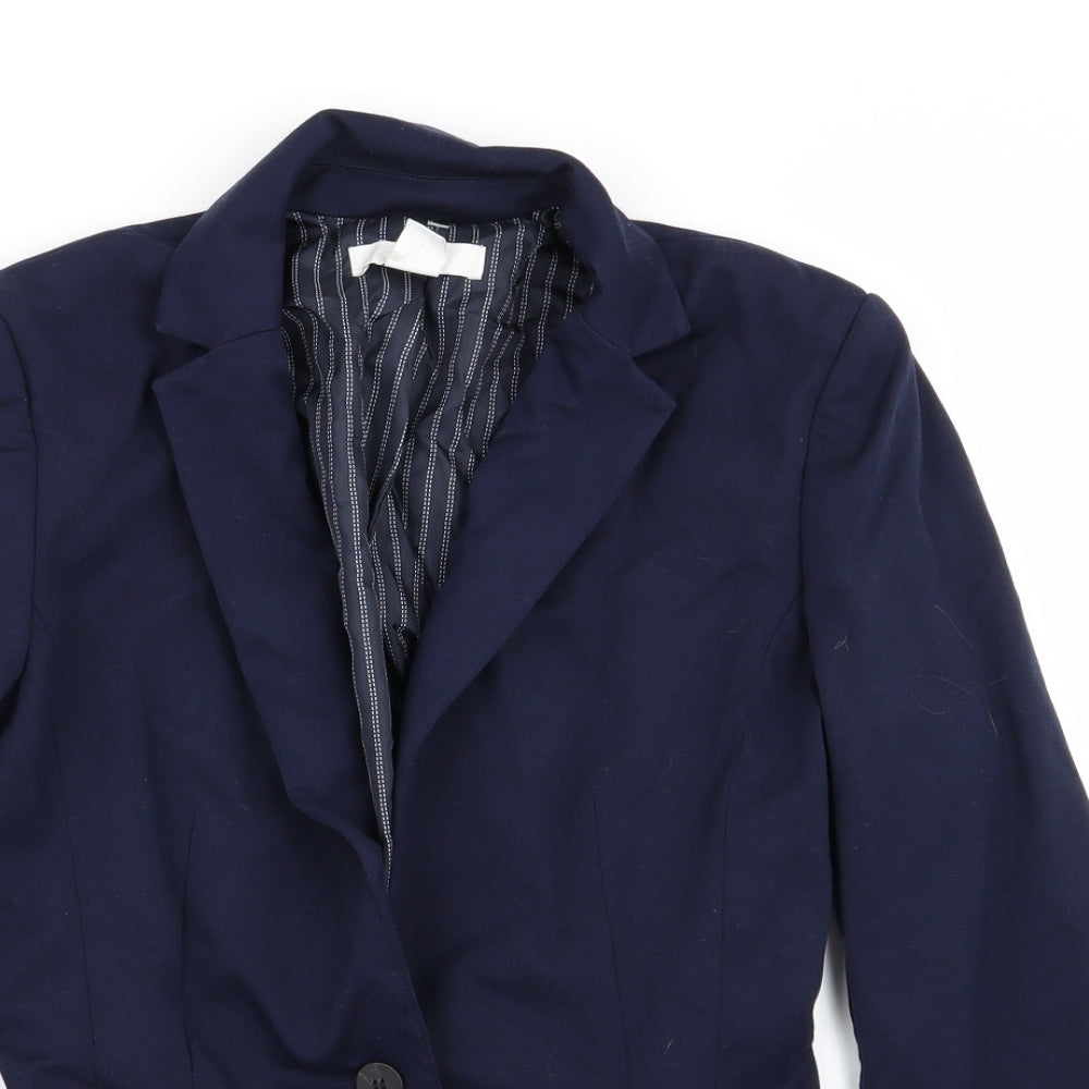 H&M Womens Blue   Jacket Blazer Size 8