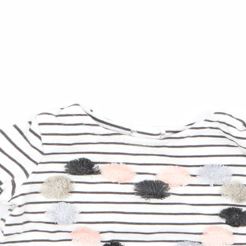 NEXT Girls Multicoloured Striped  Basic T-Shirt Size 0-3 Months