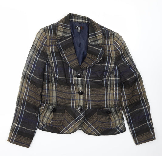 Oscan B Womens Multicoloured Check  Jacket Blazer Size 12