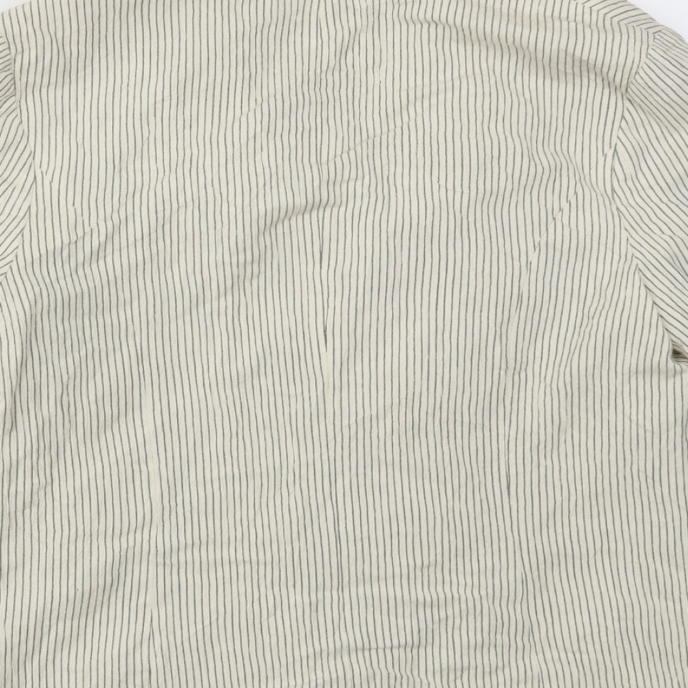 ISLE  Womens Beige Striped  Jacket Blazer Size 14