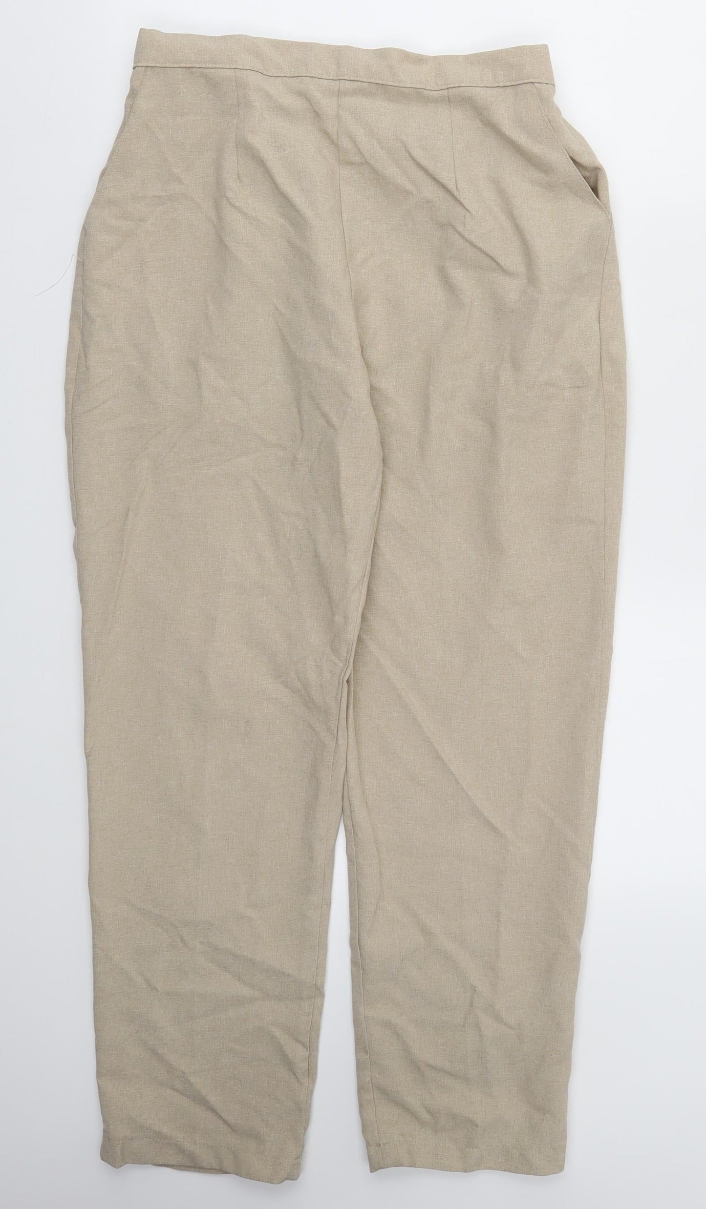 Preworn Womens Beige   Trousers  Size 14 L27 in - Stretch waistband