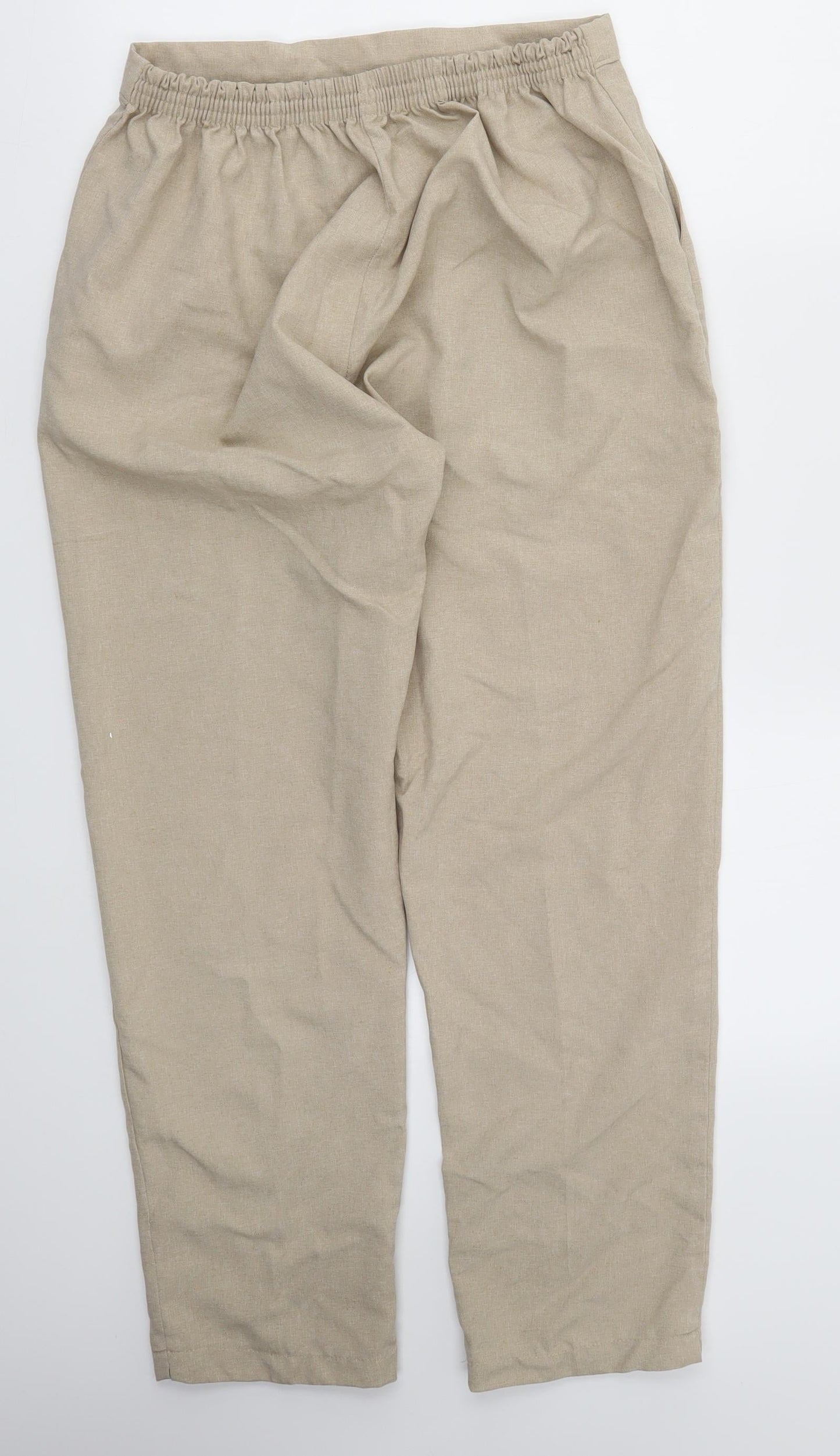 Preworn Womens Beige   Trousers  Size 14 L27 in - Stretch waistband