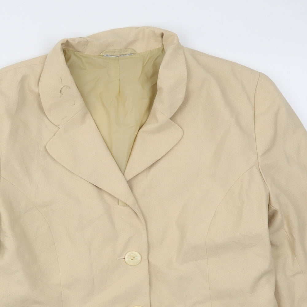 Preworn Womens Beige   Jacket Blazer Size 14