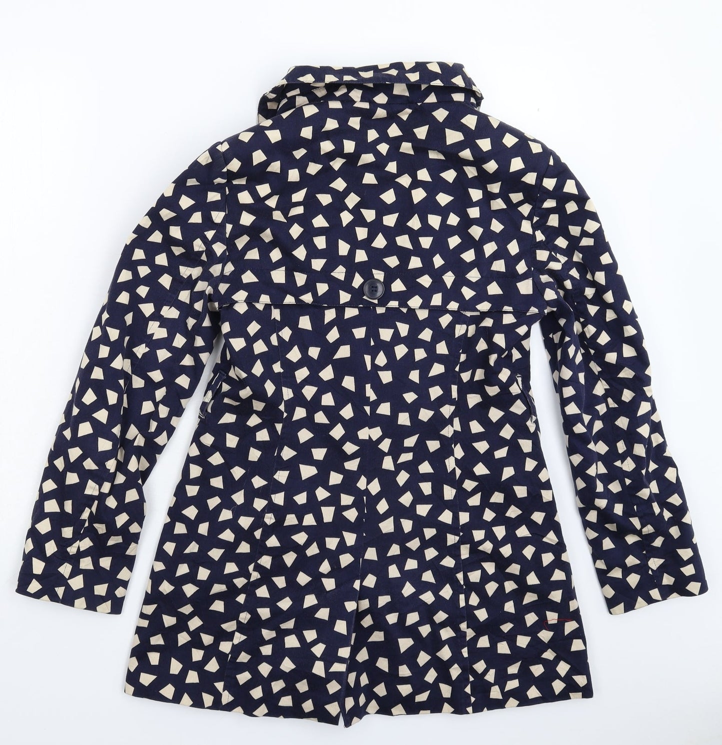 Debenhams Womens Blue Geometric  Pea Coat Coat Size 10