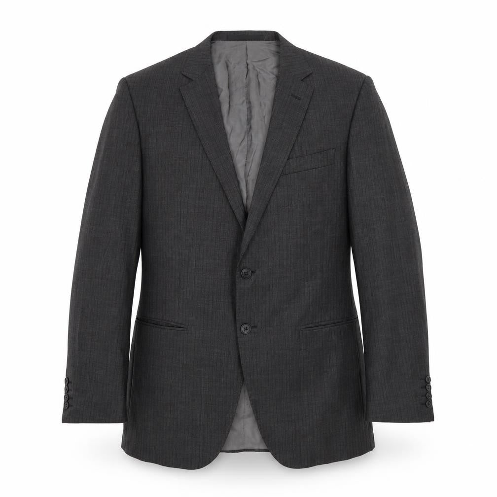 M&S Mens Black Striped  Jacket Suit Size 42