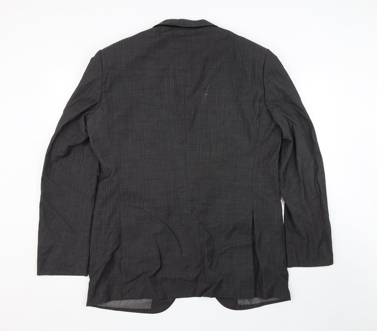 M&S Mens Black Striped  Jacket Suit Size 42