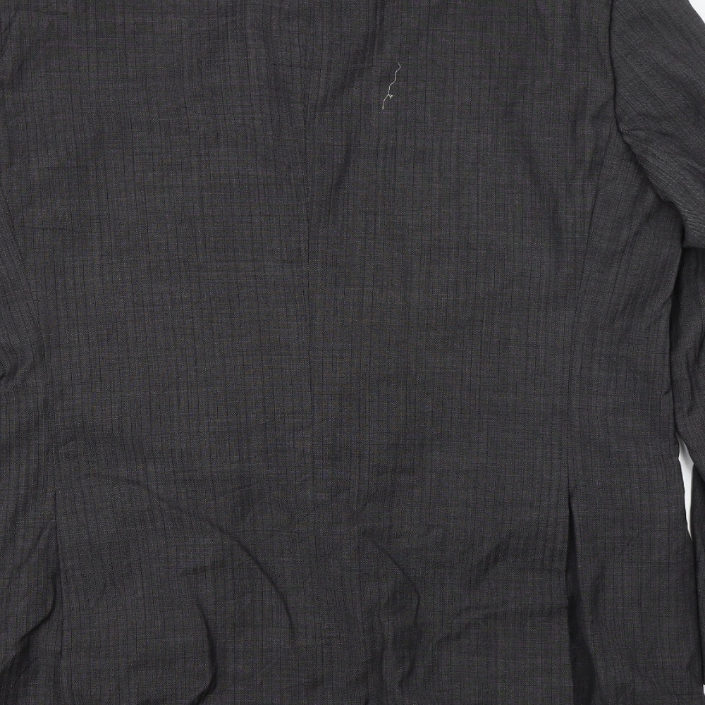 M&S Mens Black Striped  Jacket Suit Size 42