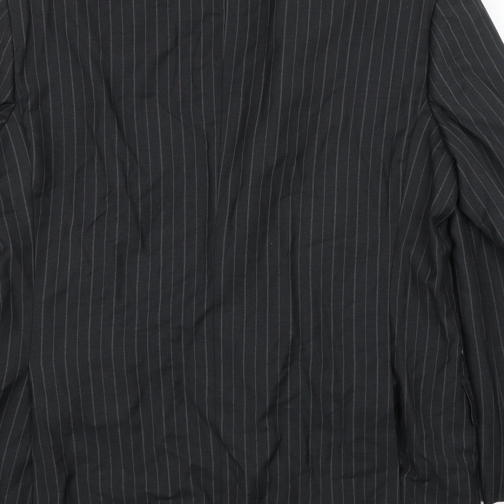 NEXT Mens Black Striped  Jacket Suit Size 42