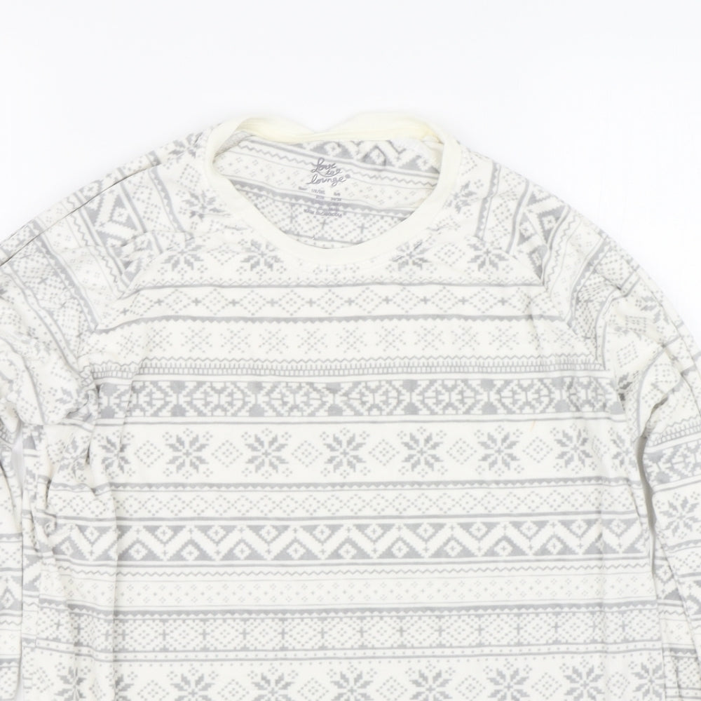 Primark Womens White Fair Isle  Top Pyjama Top Size XS