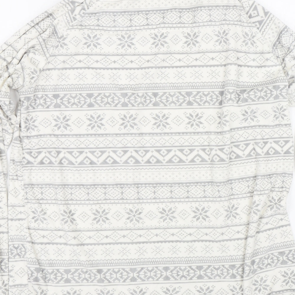 Primark Womens White Fair Isle  Top Pyjama Top Size XS