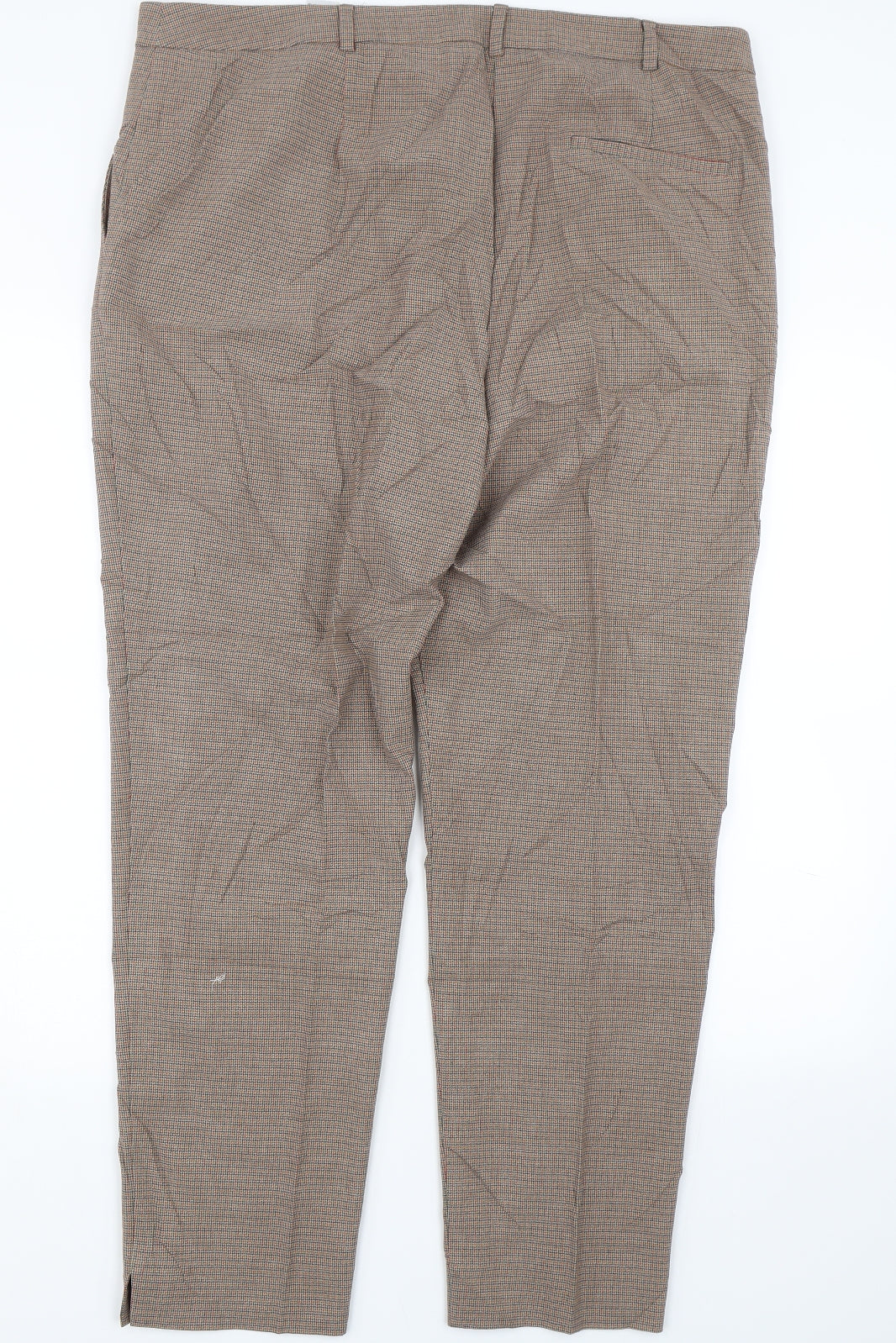 M&S Womens Brown Houndstooth  Trousers  Size 18 L27 in