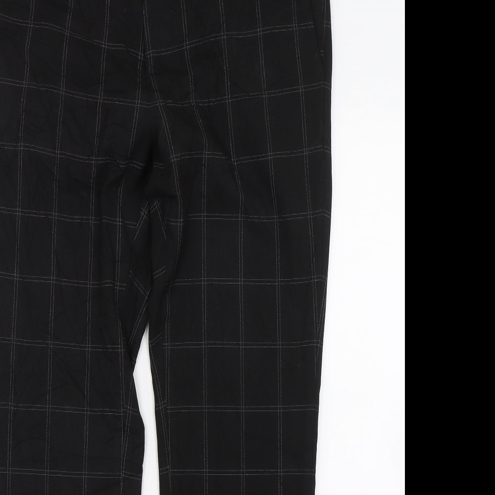 H&M Womens Black Check  Trousers  Size 32 L28 in