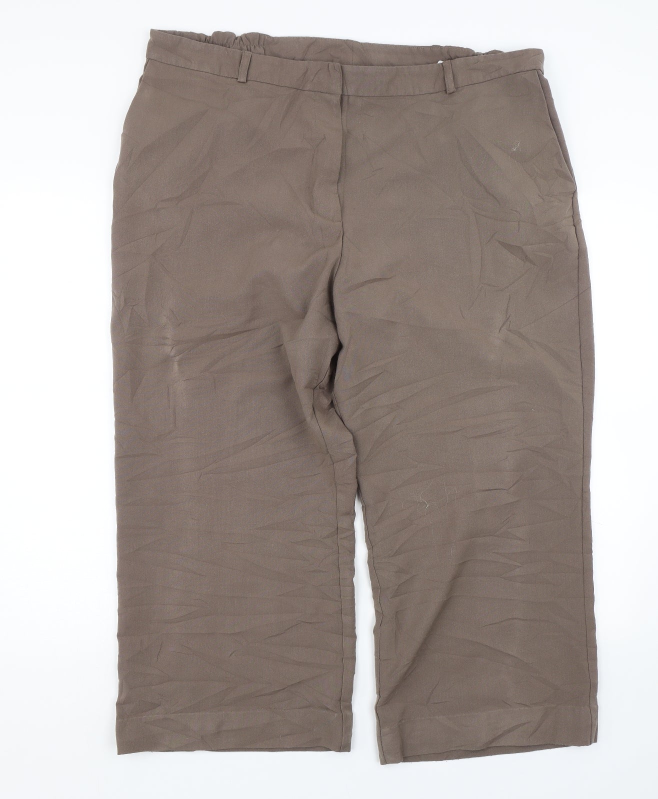 Essential Collection Womens Brown   Cropped Trousers Size 20 L23 in