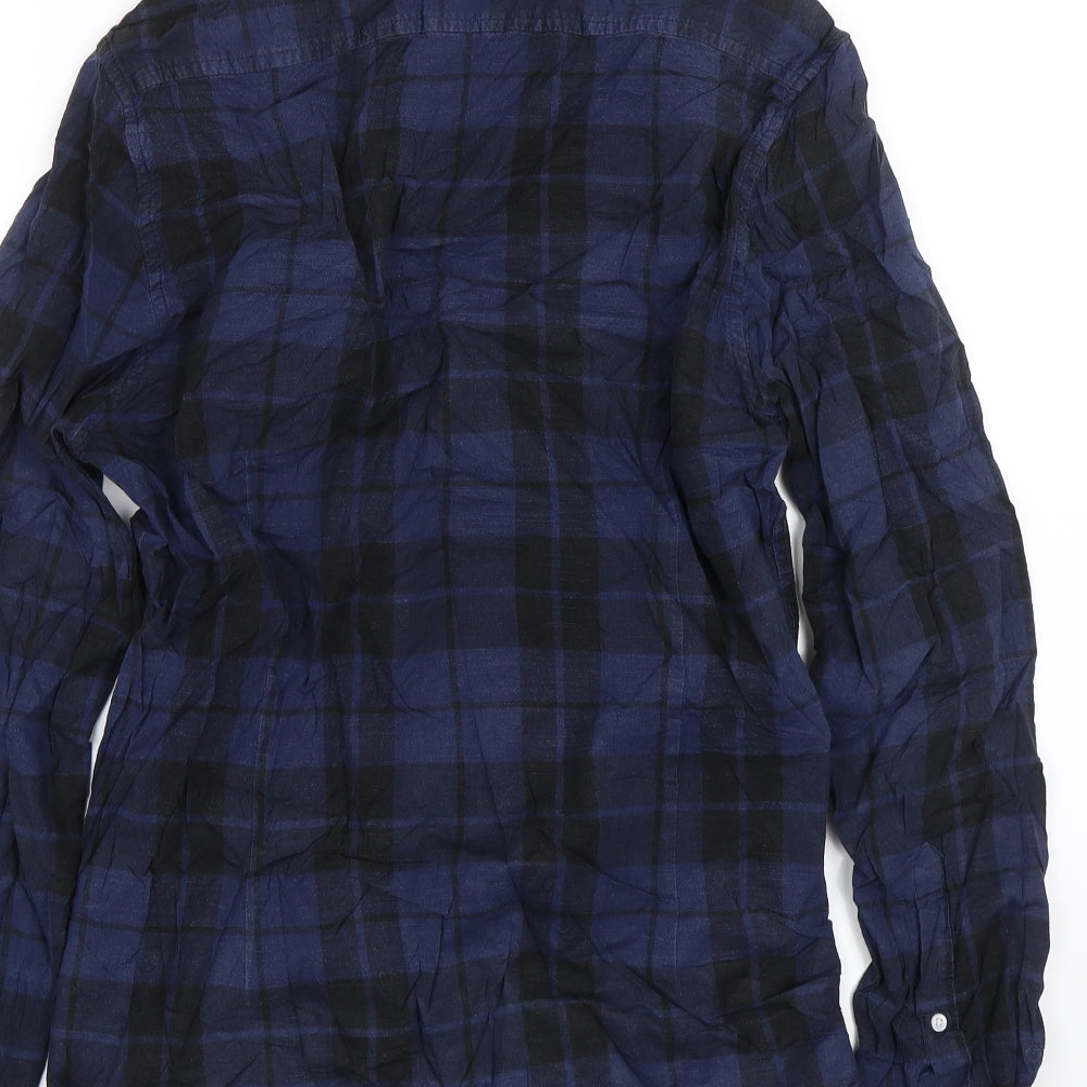 ASOS Mens Blue Check   Button-Up Size M