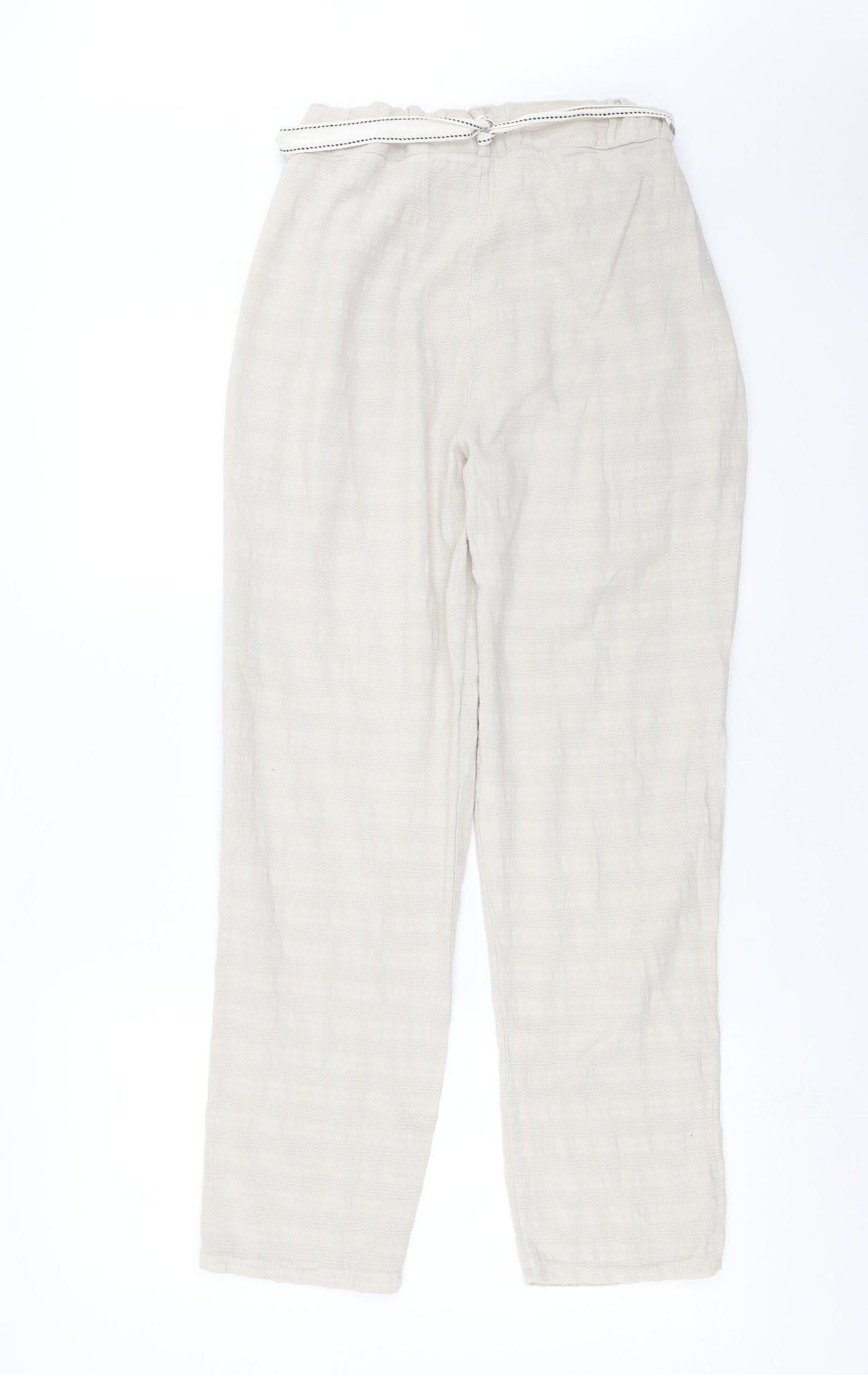 Preworn Womens Beige Striped  Trousers  Size 28 in L28 in