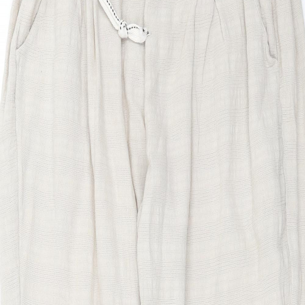 Preworn Womens Beige Striped  Trousers  Size 28 in L28 in