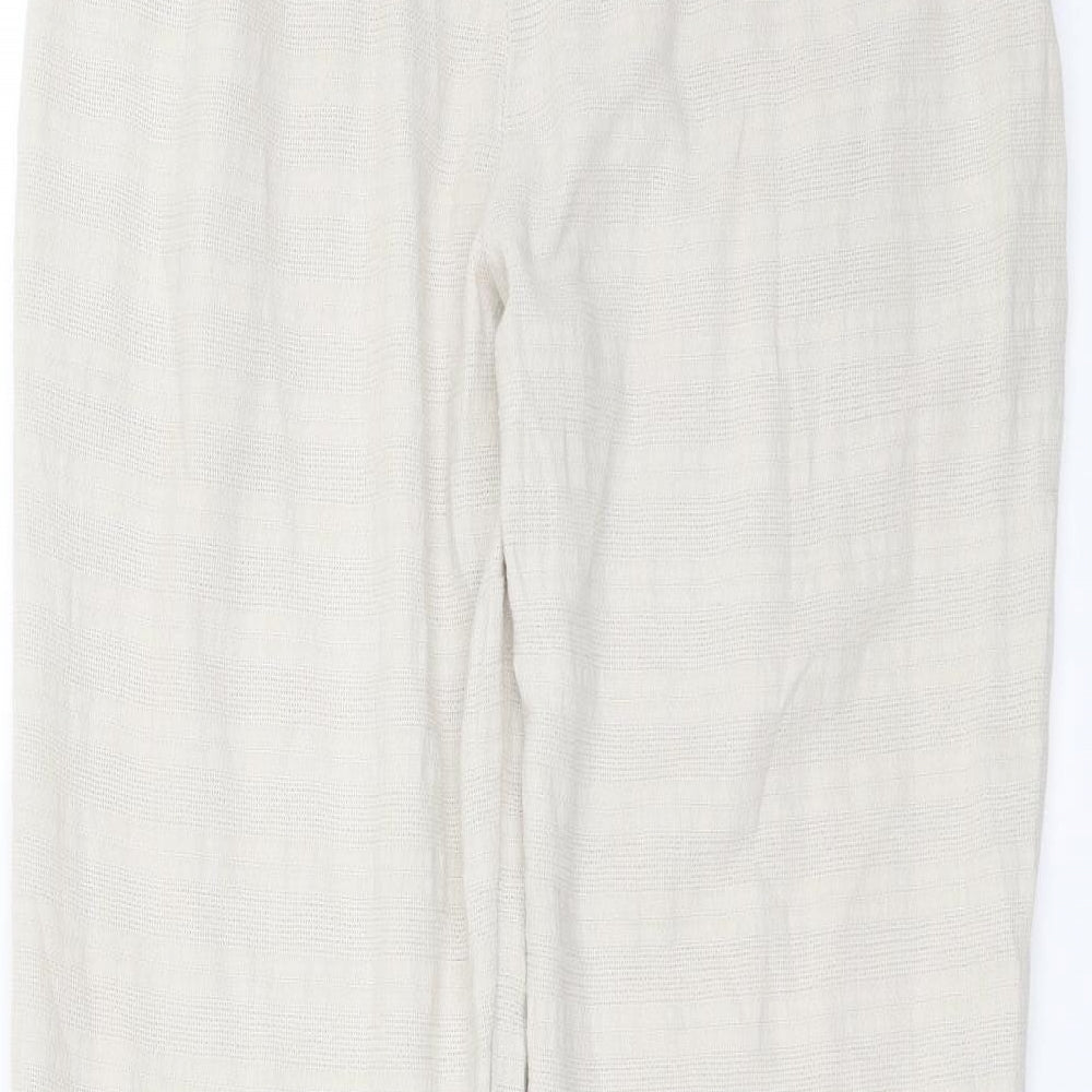 Preworn Womens Beige Striped  Trousers  Size 28 in L28 in