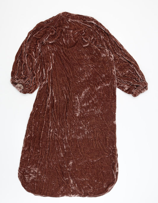 Miraka Womens Brown   Shirt Dress  Size XS