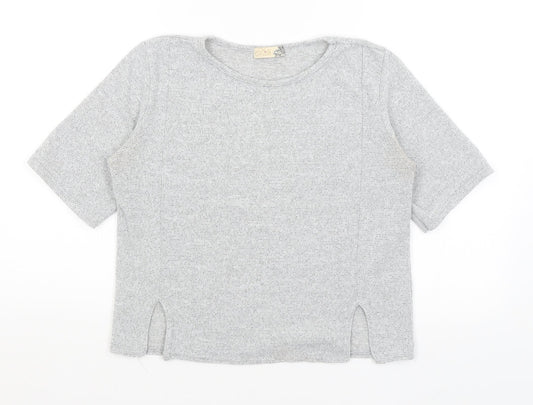 Silk Womens Grey   Cropped T-Shirt Size M