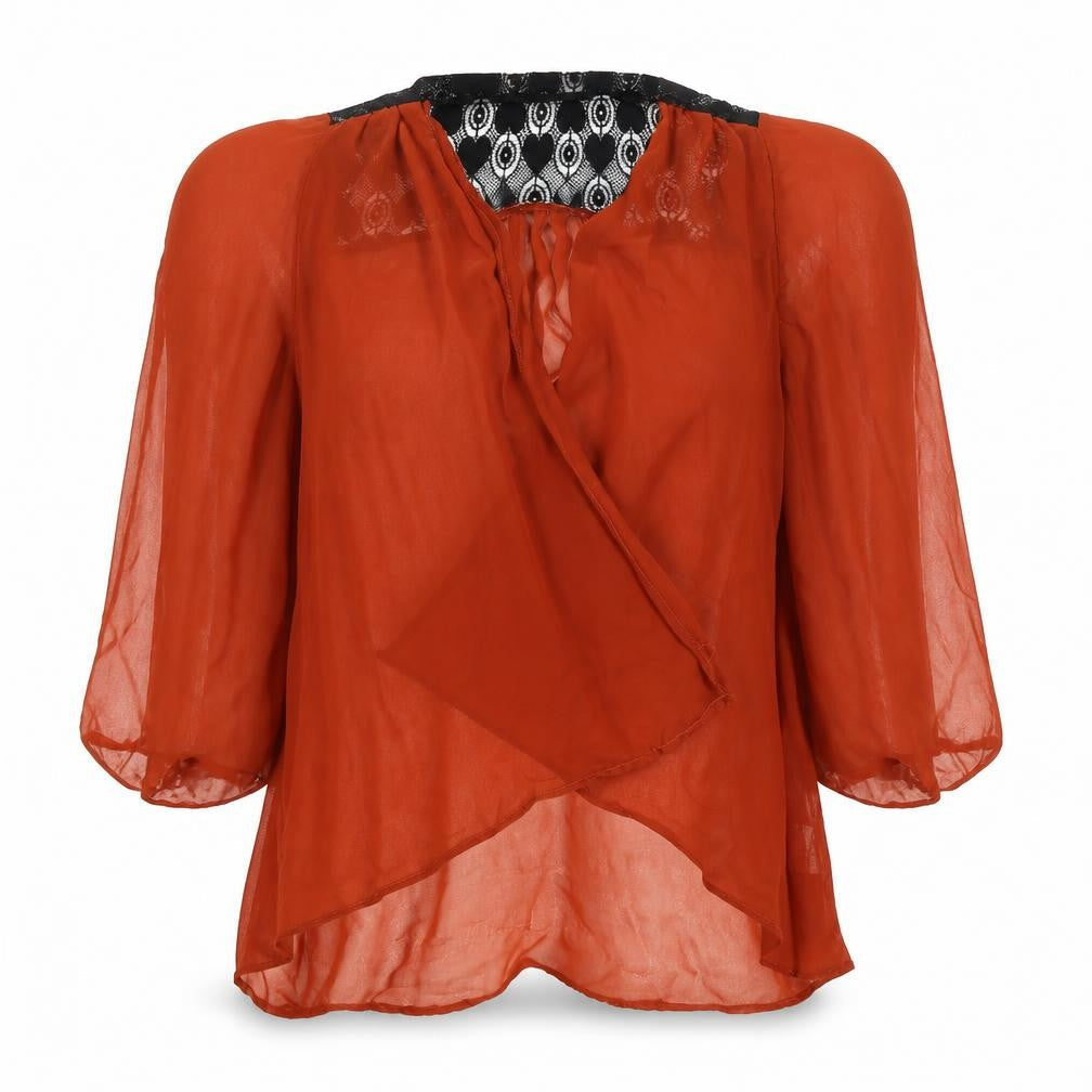 Miso Womens Orange   Wrap Jumper Size 8