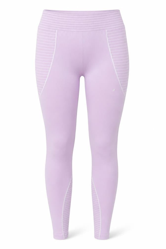 Front view of Missguided women’s purple capri leggings, size UK 6, 25-inch leg