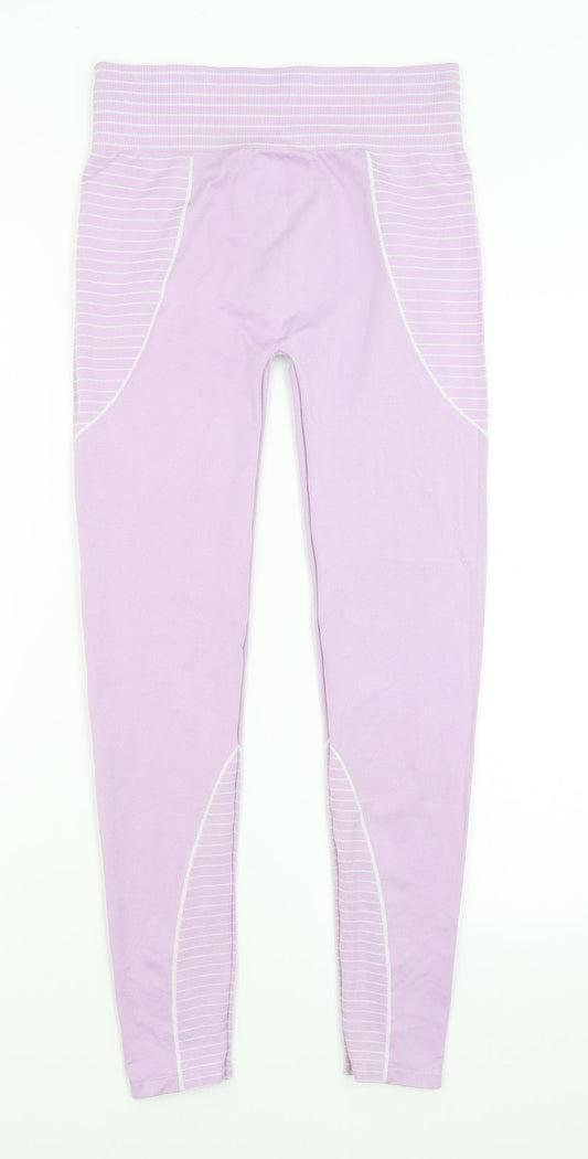 Missguided Womens Purple   Capri Leggings Size 6 L25 in