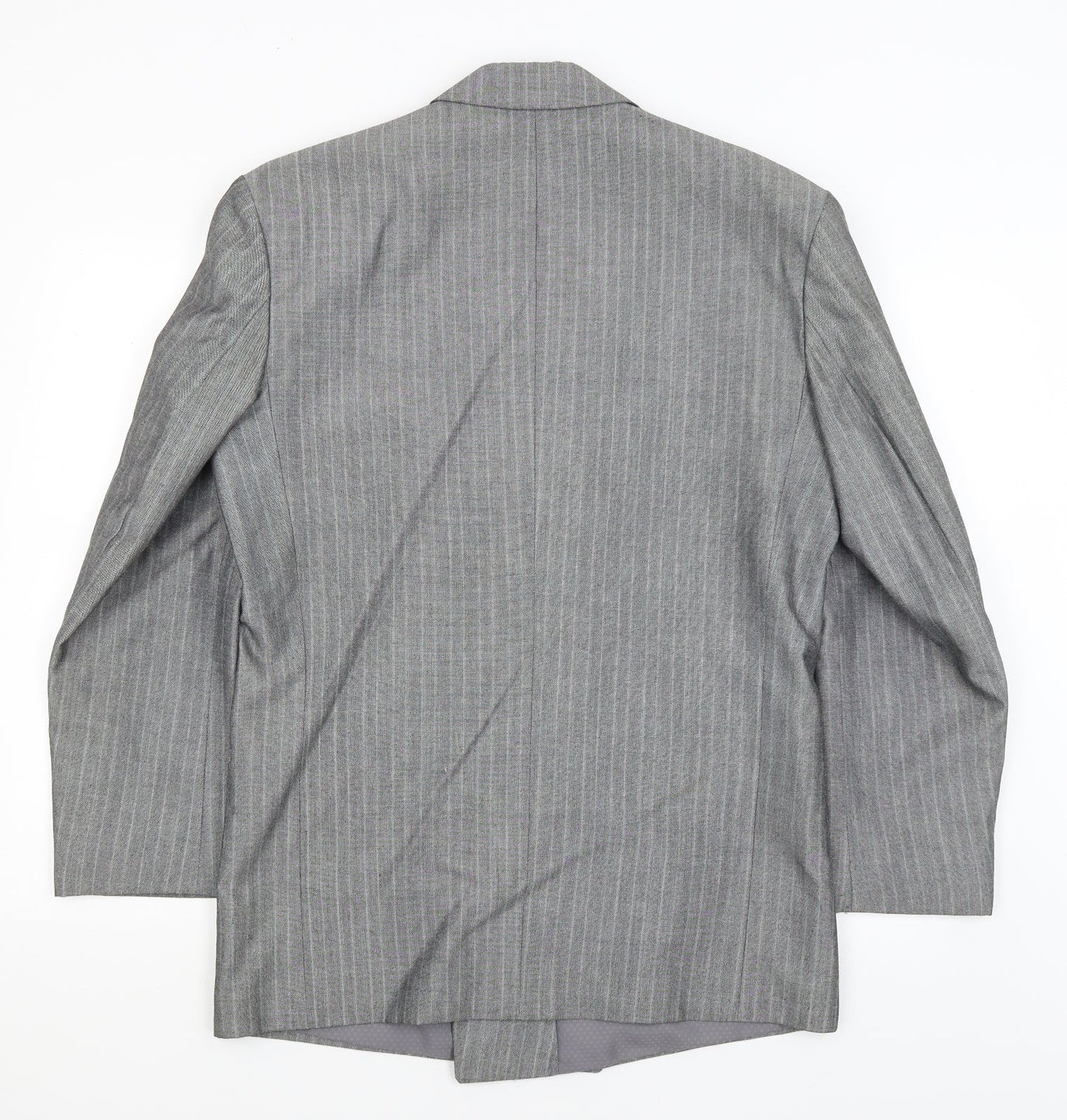 Preworn Mens Grey Striped  Jacket Blazer Size L