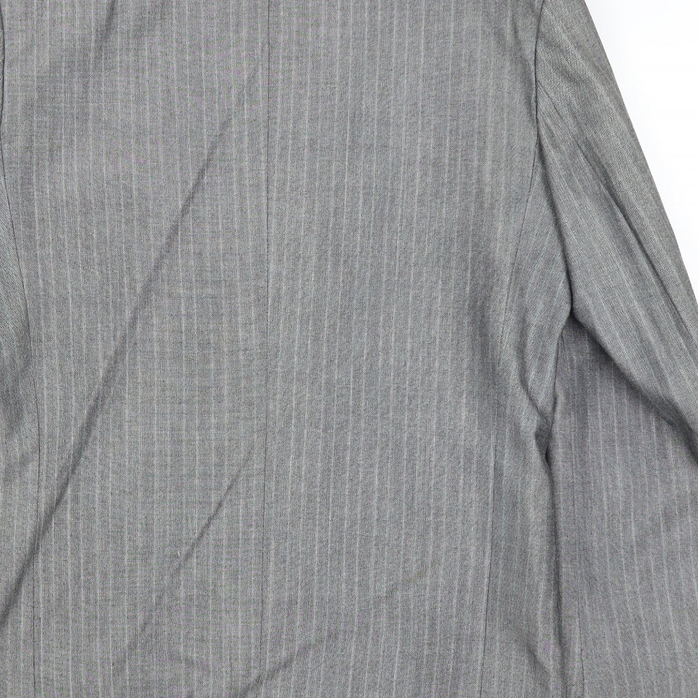 Preworn Mens Grey Striped  Jacket Blazer Size L